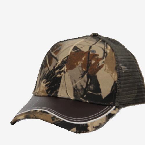 Safari PU Trucker Cap – Tan Camo Thumbnail